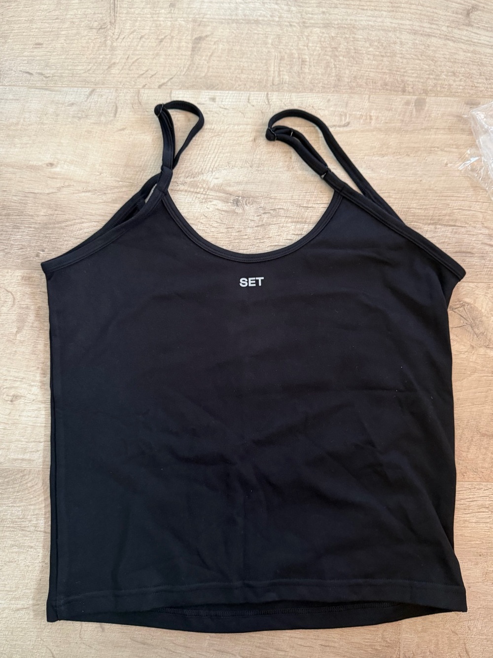 SET Active Black Tank Top Adjustable Straps